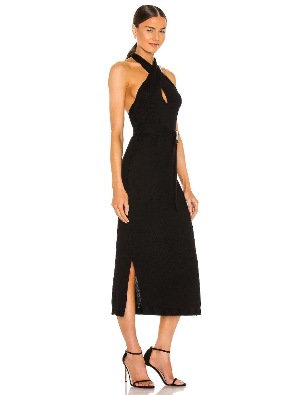 525 Multi Wear Halter Dress in Black - Picture 2 of 3